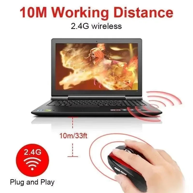 Portable 2.4G Wireless Mouse Optical 6 Buttons 1200DPI Mice For Computer PC Laptop Game Mouse