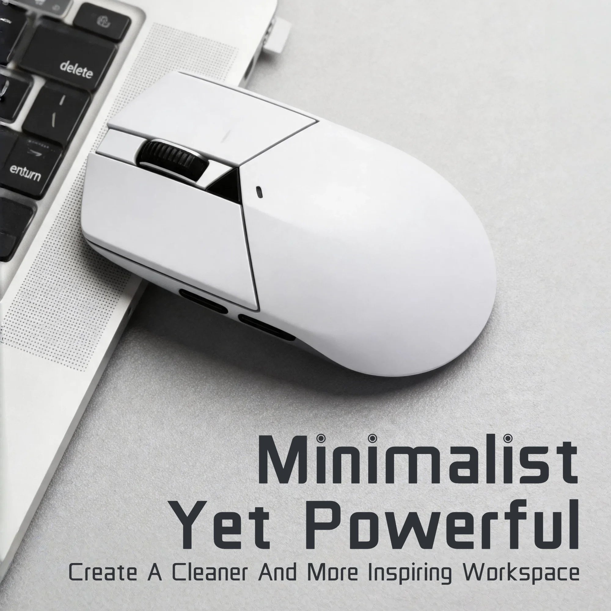 Wireless Mouse Bluetooth 2.4G Dual Mode 12800 DPI Gaming Mouse Rechargeable 500mAh Battery 1000Hz Polling Rate Lightweight 61g Office Gaming Mice for PC Laptop Tablet Black White
