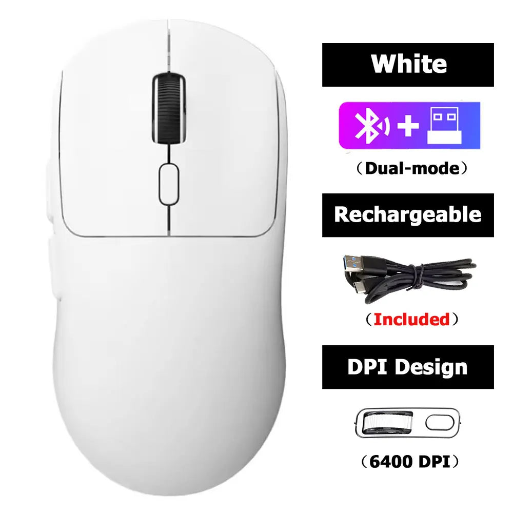Portable Rechargeable Wireless Mouse Bluetooth/2.4G Dual-Mode Gaming Mice 4 Colors Silent Gamer Mice for PC ipad Computer Mice