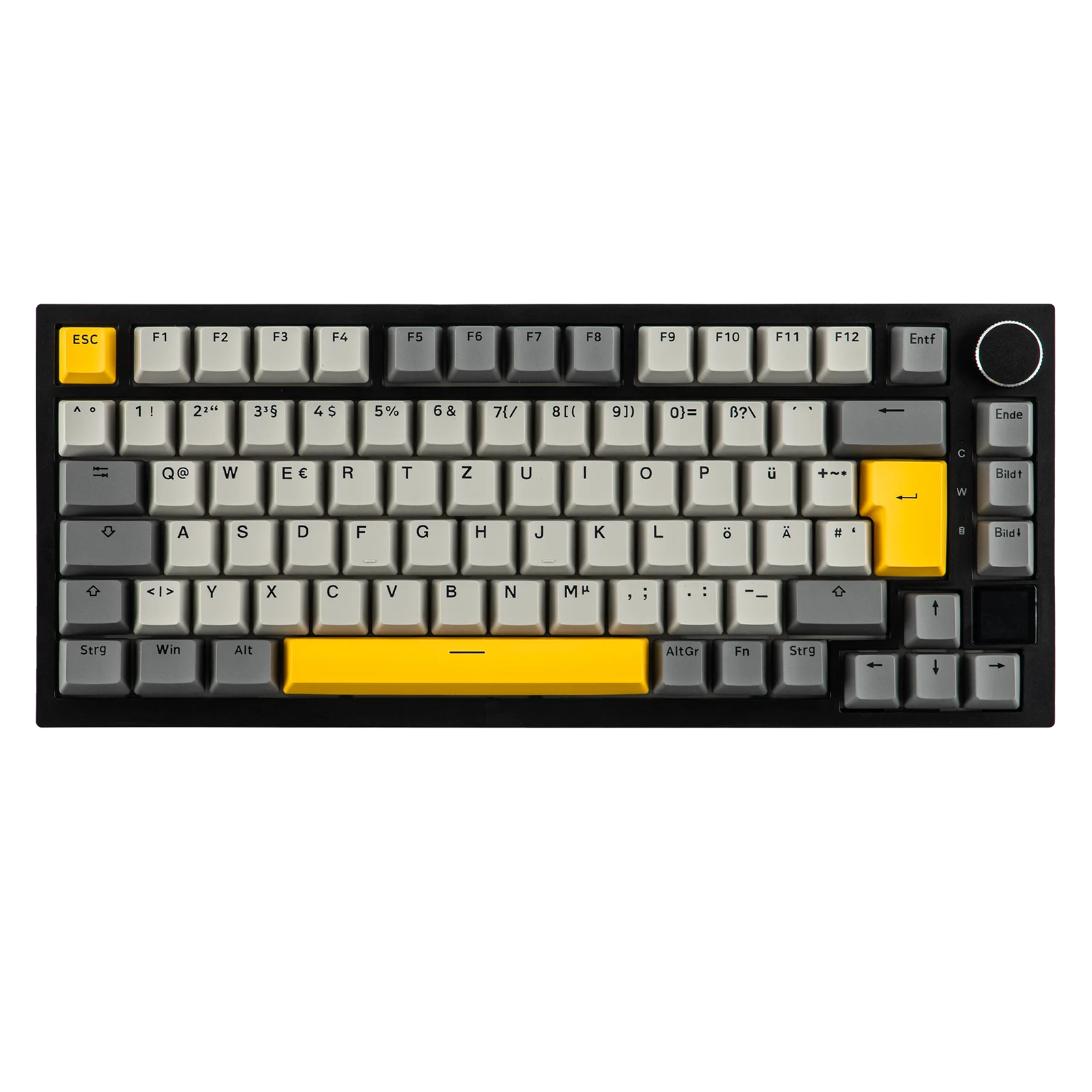 ISO-DE Layout AJAZZ AK820 PRO 75% QWERTZ German Layout Mechanical Keyboard Tri-Modes Wireless Keyboard with TFT Screen NKRO RGB