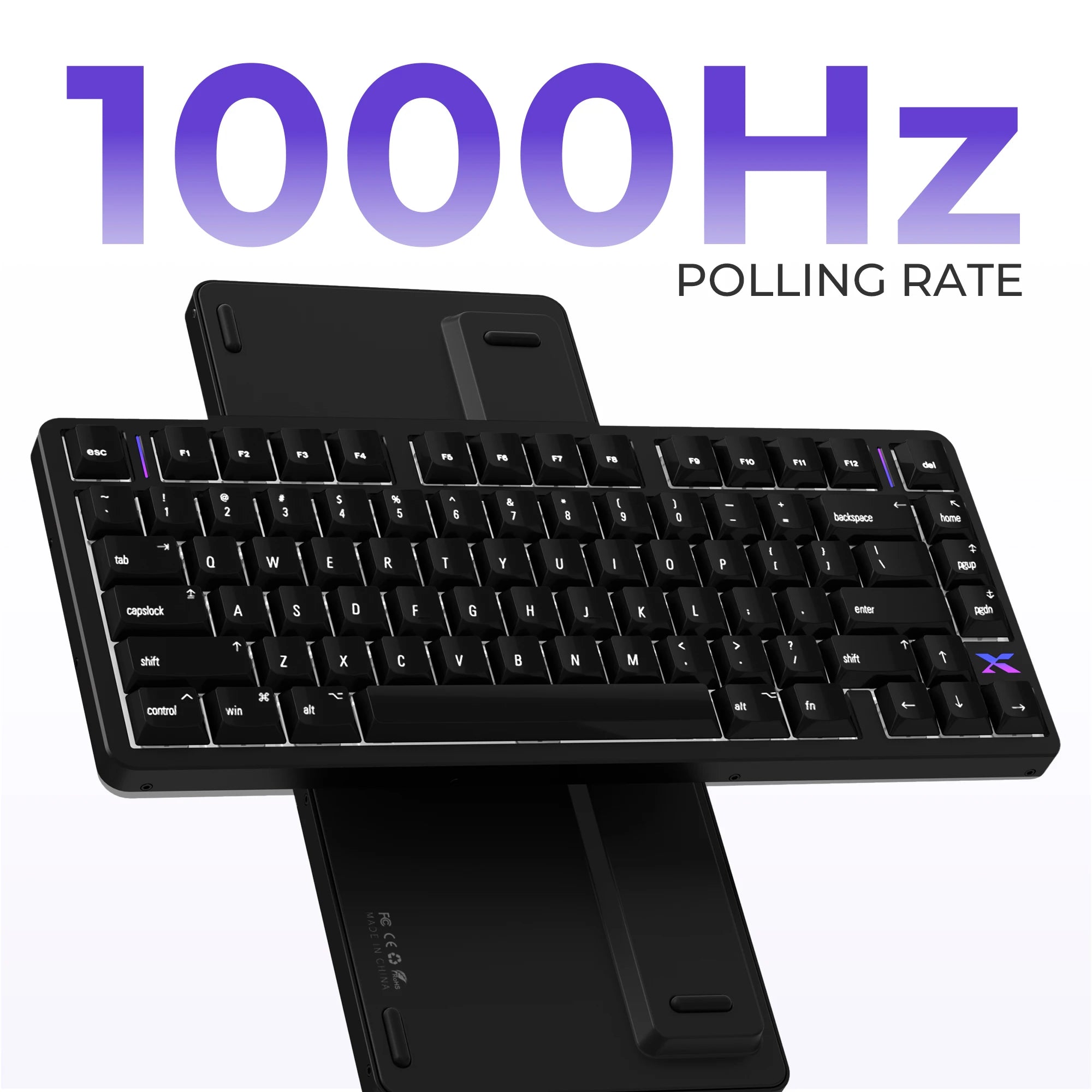 XVX L75 Air Low-Profile Wireless RGB Mechanical Keyboard with Backlit Keycap 75% Ultra Thin Low Profile Keyboard Black/White