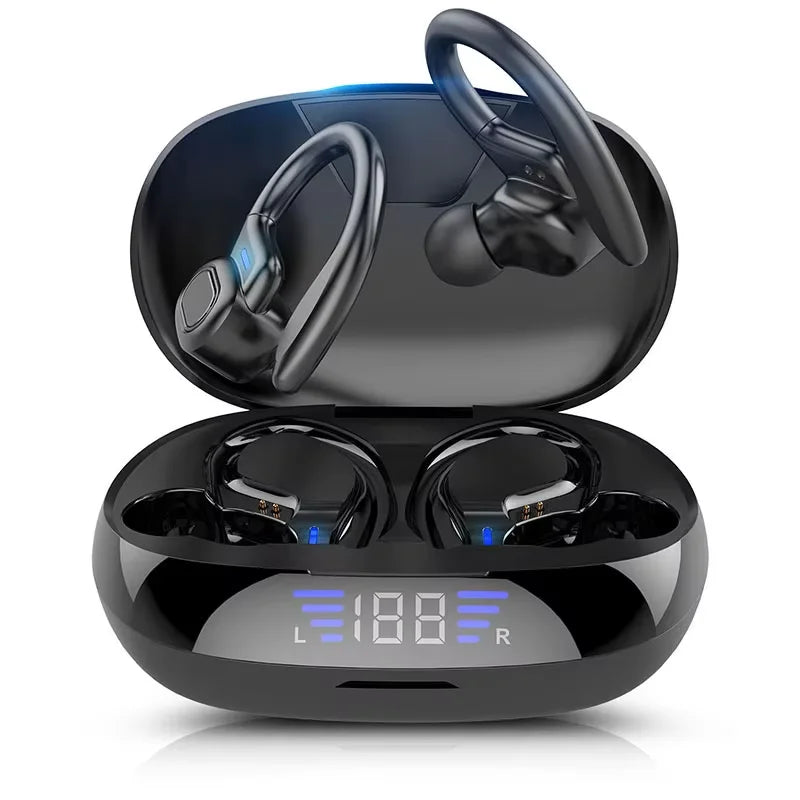 Original Sports Wireless Headphones Bluetooth 5.3 Over Ear Buds with Earhooks Waterproof Sports Earphones Running In-Ear Headset