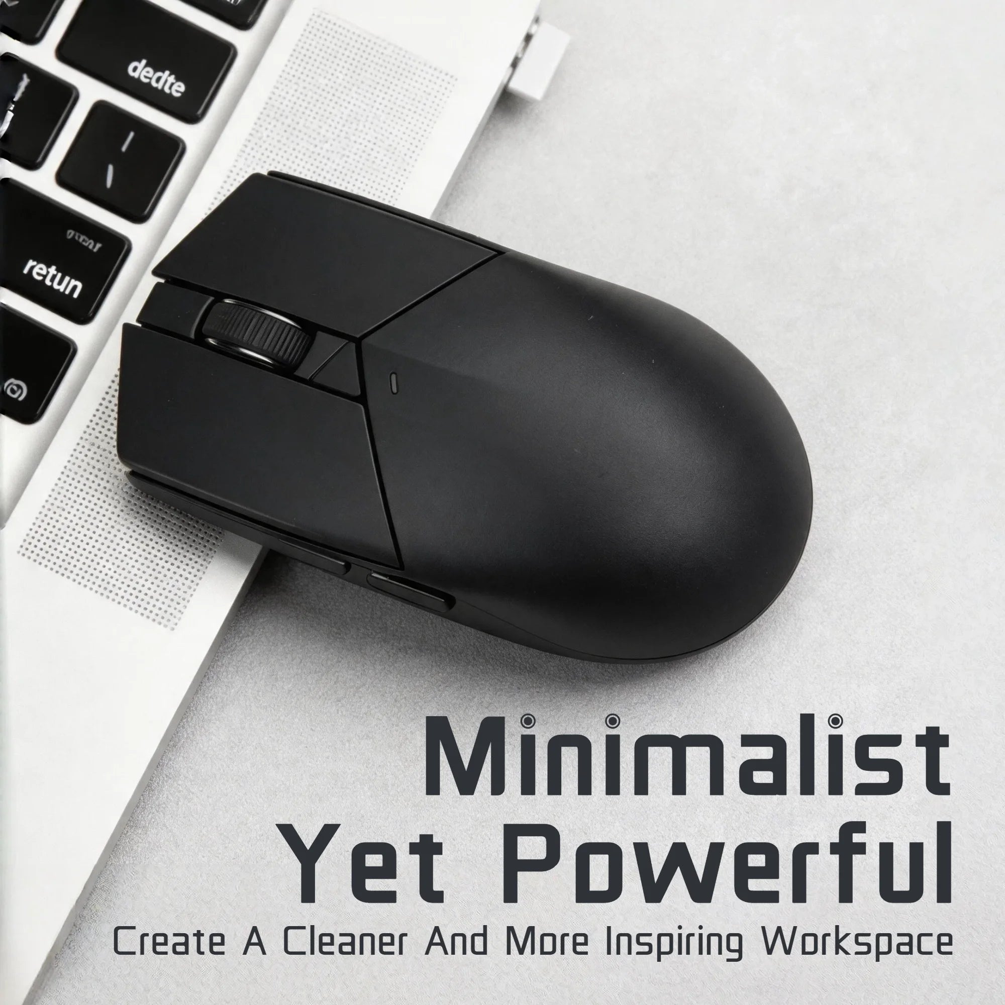 Wireless Mouse Bluetooth 2.4G Dual Mode 12800 DPI Gaming Mouse Rechargeable 500mAh Battery 1000Hz Polling Rate Lightweight 61g Office Gaming Mice for PC Laptop Tablet Black White