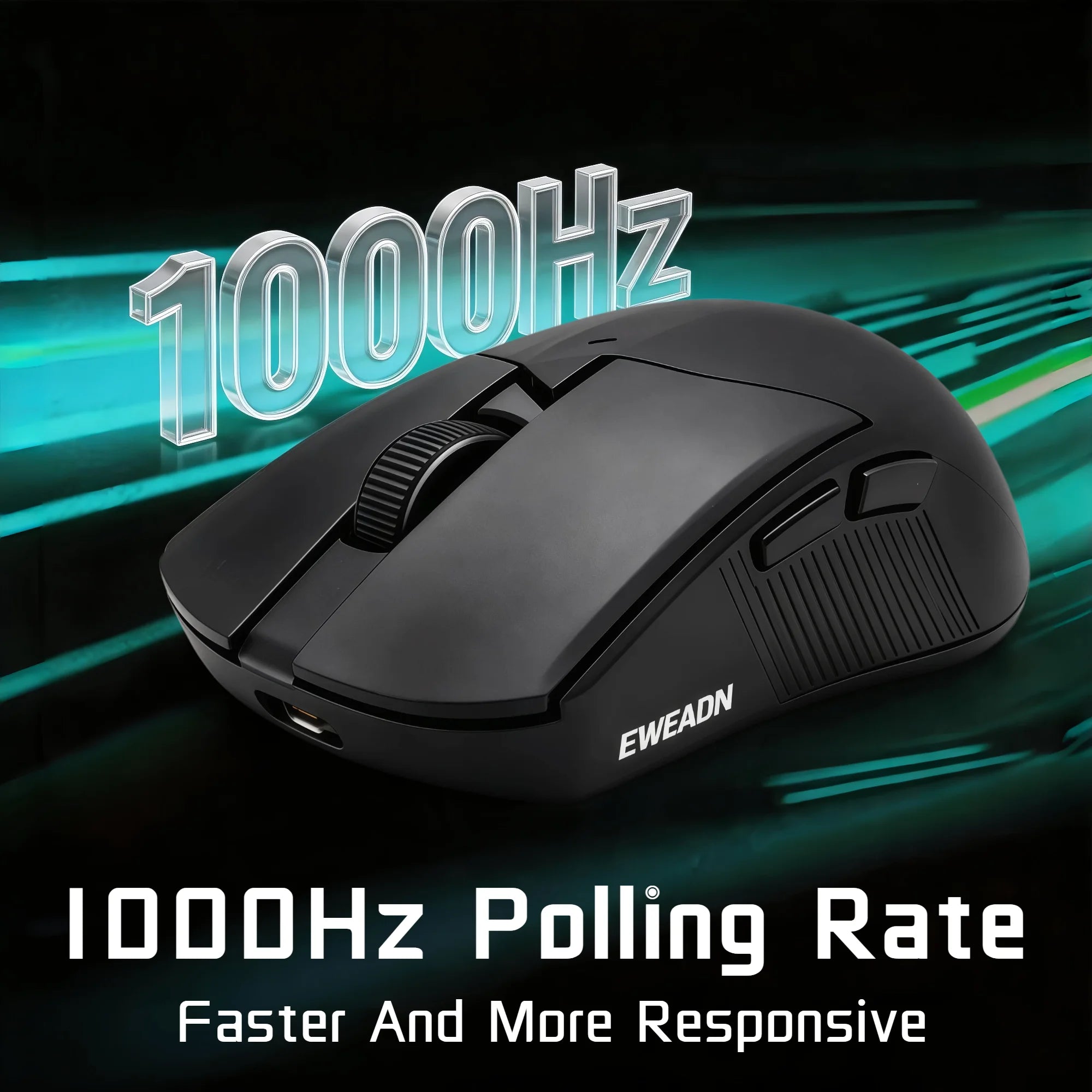 Wireless Mouse Bluetooth 2.4G Dual Mode 12800 DPI Gaming Mouse Rechargeable 500mAh Battery 1000Hz Polling Rate Lightweight 61g Office Gaming Mice for PC Laptop Tablet Black White