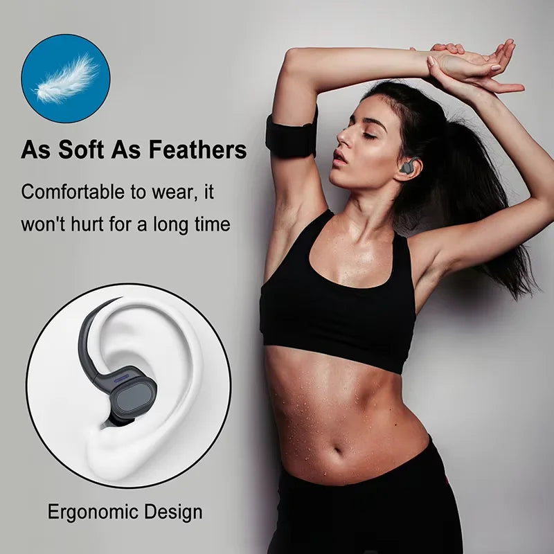 Original Sports Wireless Headphones Bluetooth 5.3 Over Ear Buds with Earhooks Waterproof Sports Earphones Running In-Ear Headset