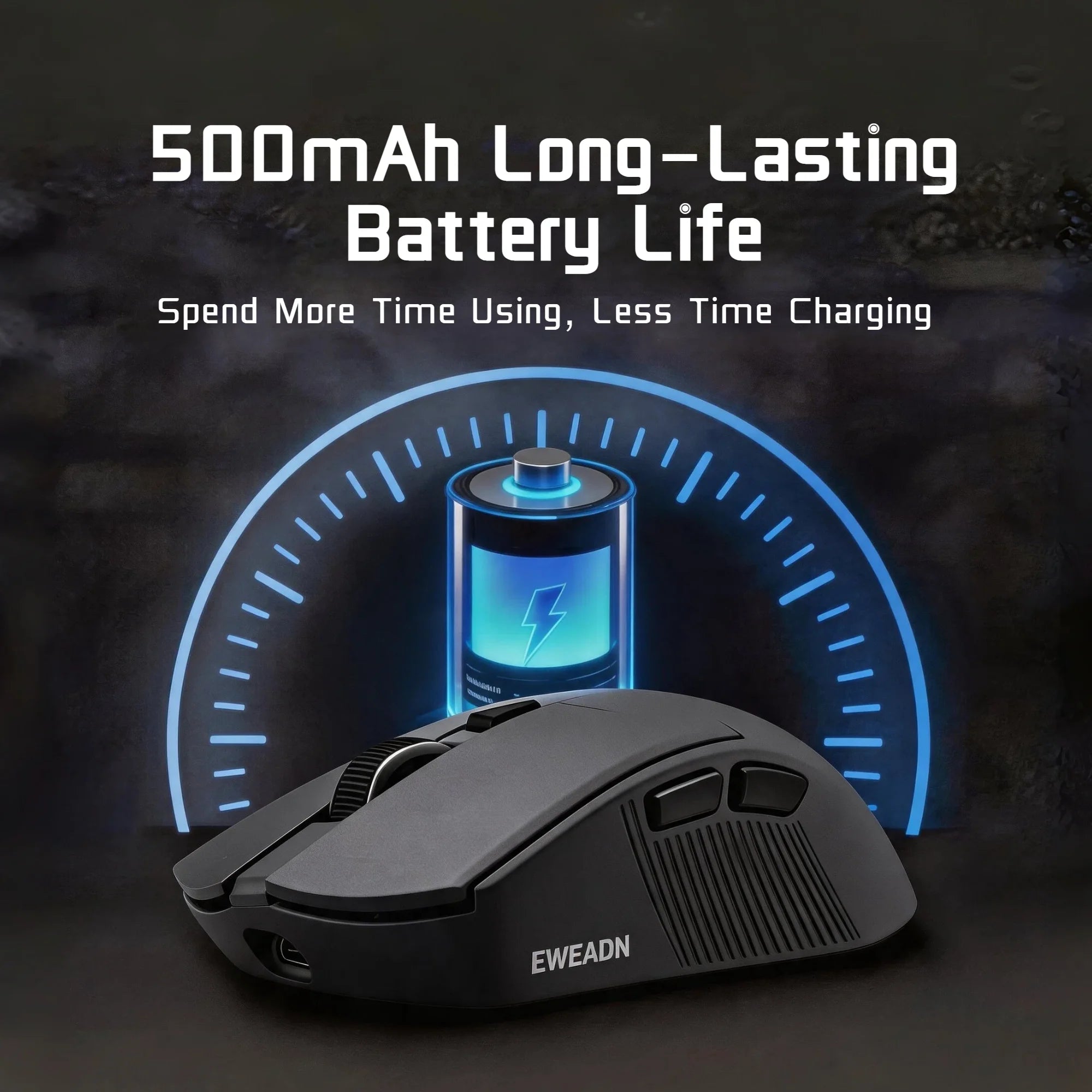 Wireless Mouse Bluetooth 2.4G Dual Mode 12800 DPI Gaming Mouse Rechargeable 500mAh Battery 1000Hz Polling Rate Lightweight 61g Office Gaming Mice for PC Laptop Tablet Black White