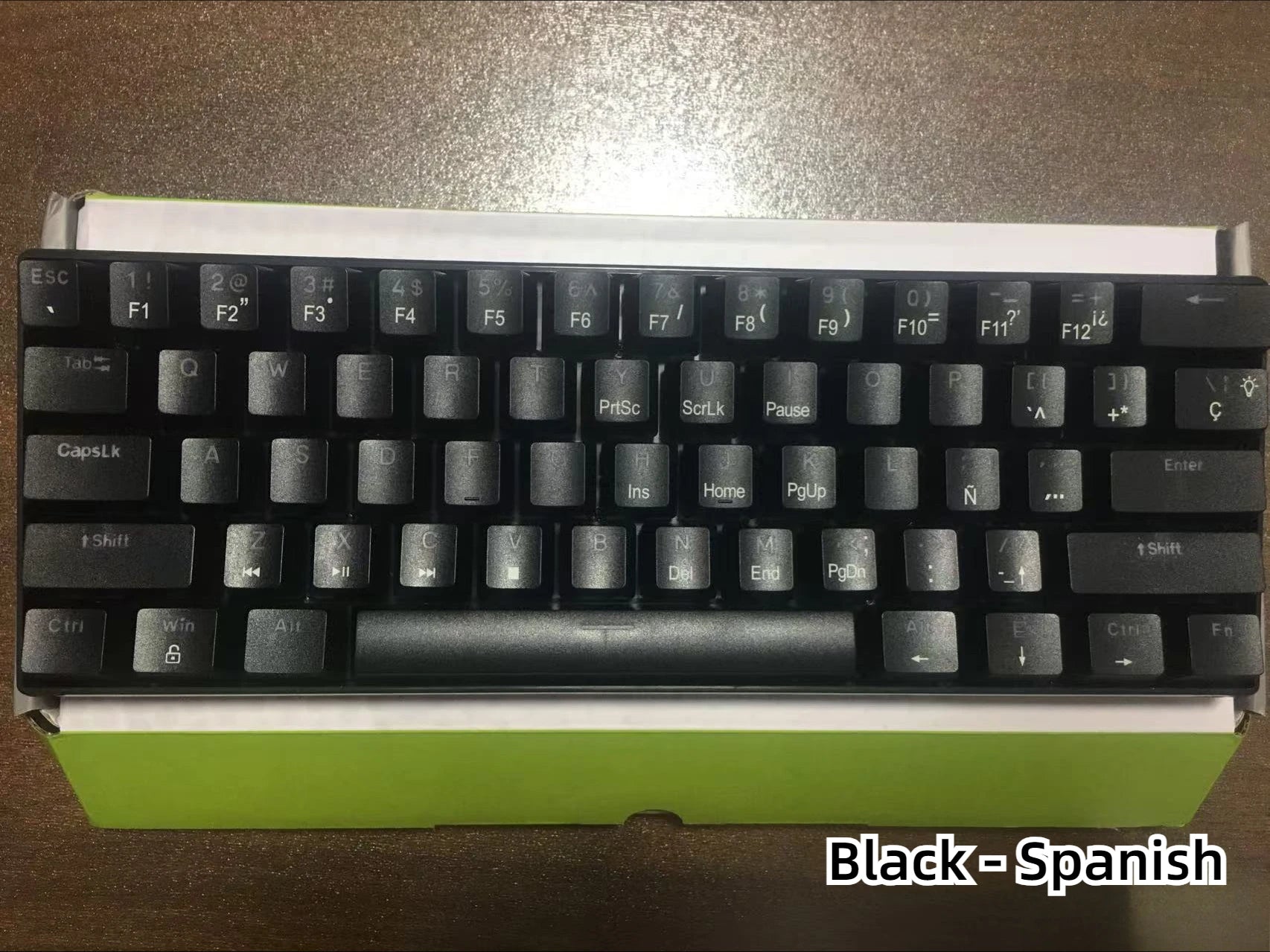 Spanish wired mechanical keyboard  mini computer white 60% with ñ  gamer keyboards gaming backlit 61 keys pc teclado branco