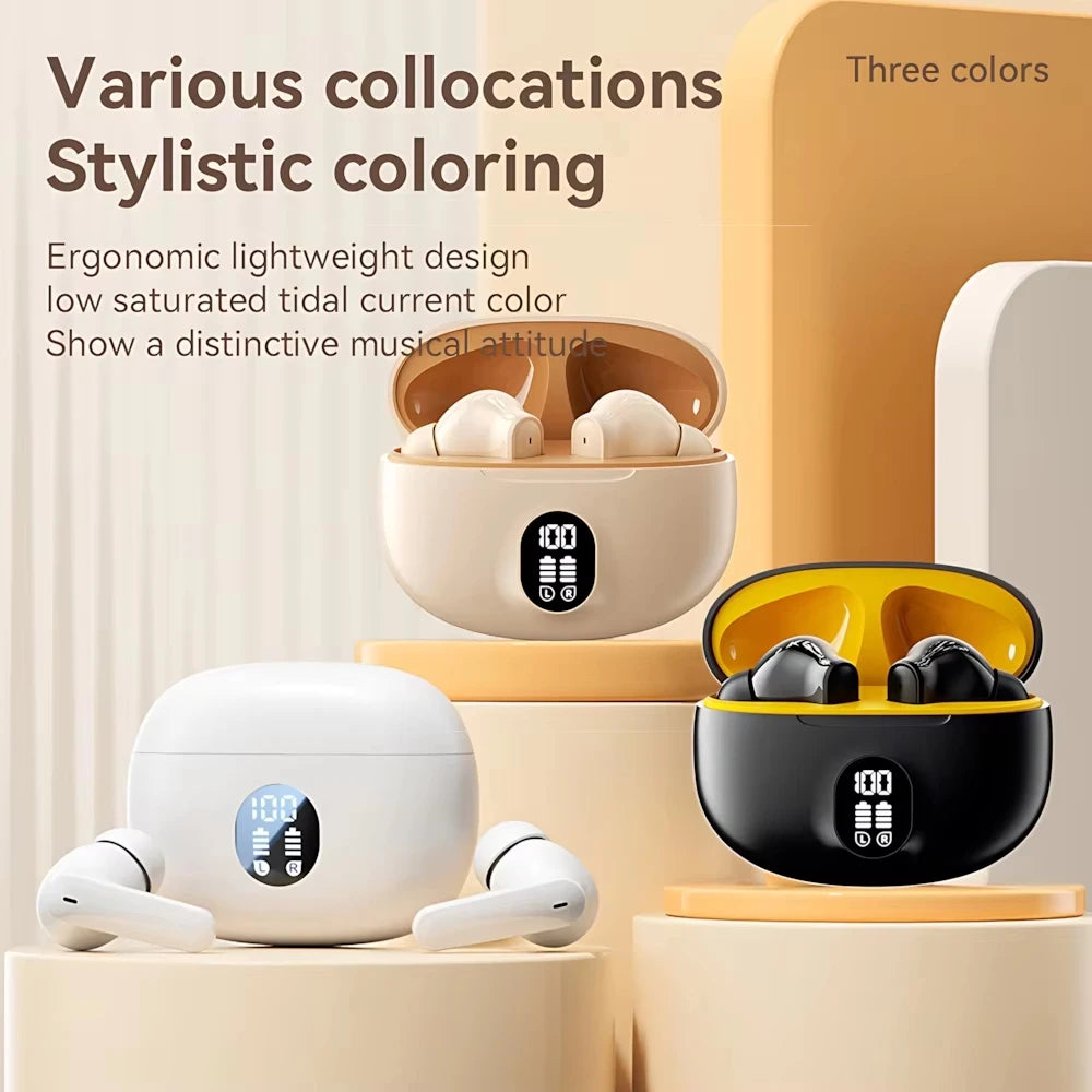 Slim Mini Bluetooth Earphones with Noise Reduction Long-Lasting Battery Built-in Microphone for Hands-Free Calls Music Enjoyment