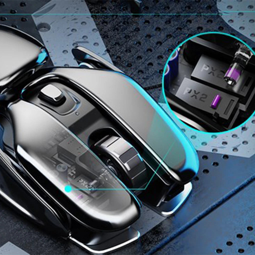 PX2 Wireless Mouse 2.4G Ergonomics Metal Receiver Waterproof Aluminum Lightweight Gaming Mouses Laptop Computer Office Use