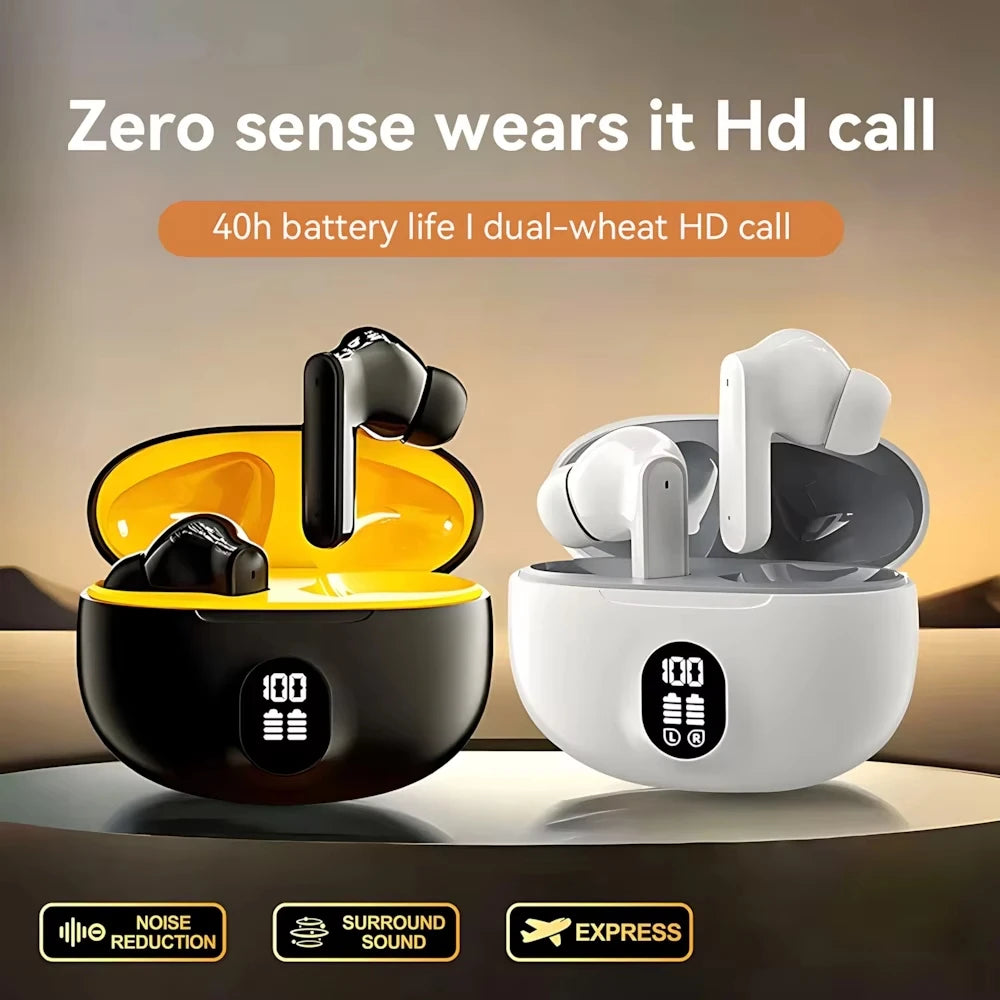 Slim Mini Bluetooth Earphones with Noise Reduction Long-Lasting Battery Built-in Microphone for Hands-Free Calls Music Enjoyment