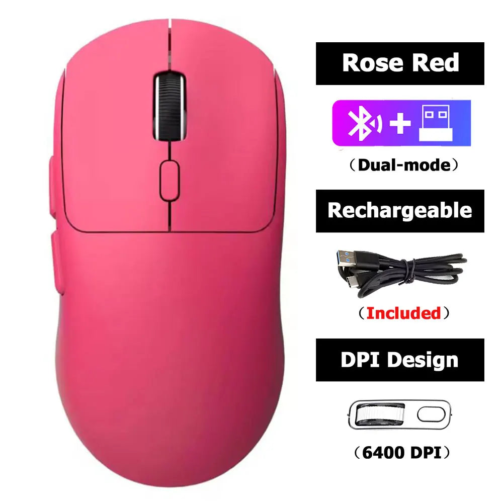 Portable Rechargeable Wireless Mouse Bluetooth/2.4G Dual-Mode Gaming Mice 4 Colors Silent Gamer Mice for PC ipad Computer Mice