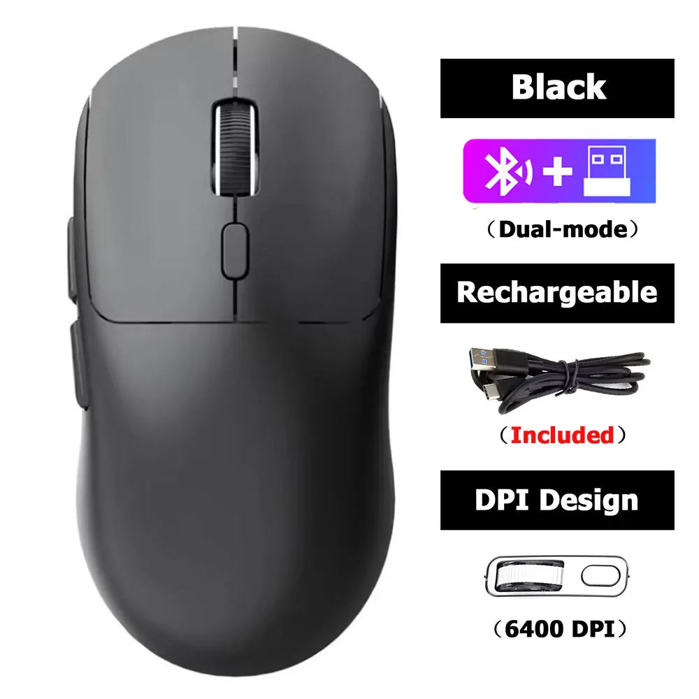 Portable Rechargeable Wireless Mouse Bluetooth/2.4G Dual-Mode Gaming Mice 4 Colors Silent Gamer Mice for PC ipad Computer Mice