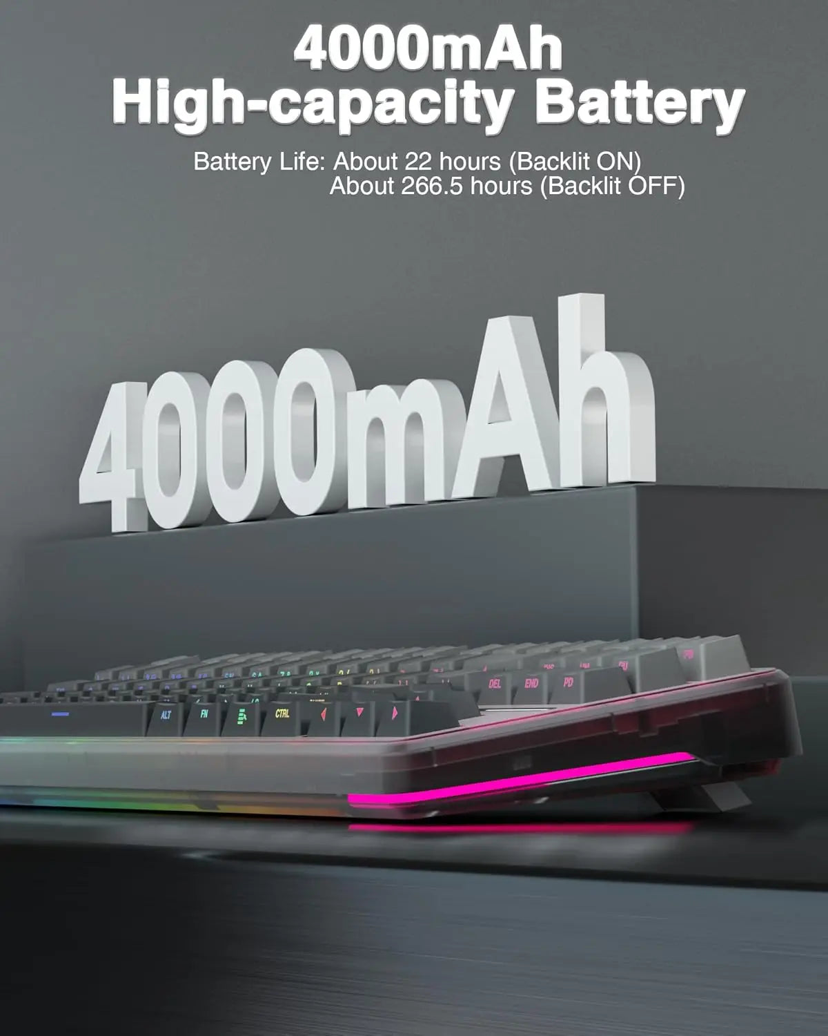 AULA F87 Pro Wireless Mechanical Keyboard Tri-Mode BT5.0/2.4G/USB-C Hot Swap PBT Side Print Keycaps Pre-lubed RGB Gaming Keyboar