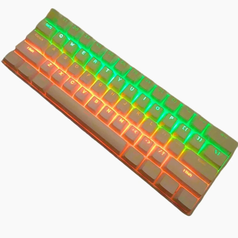 Spanish wired mechanical keyboard  mini computer white 60% with ñ  gamer keyboards gaming backlit 61 keys pc teclado branco