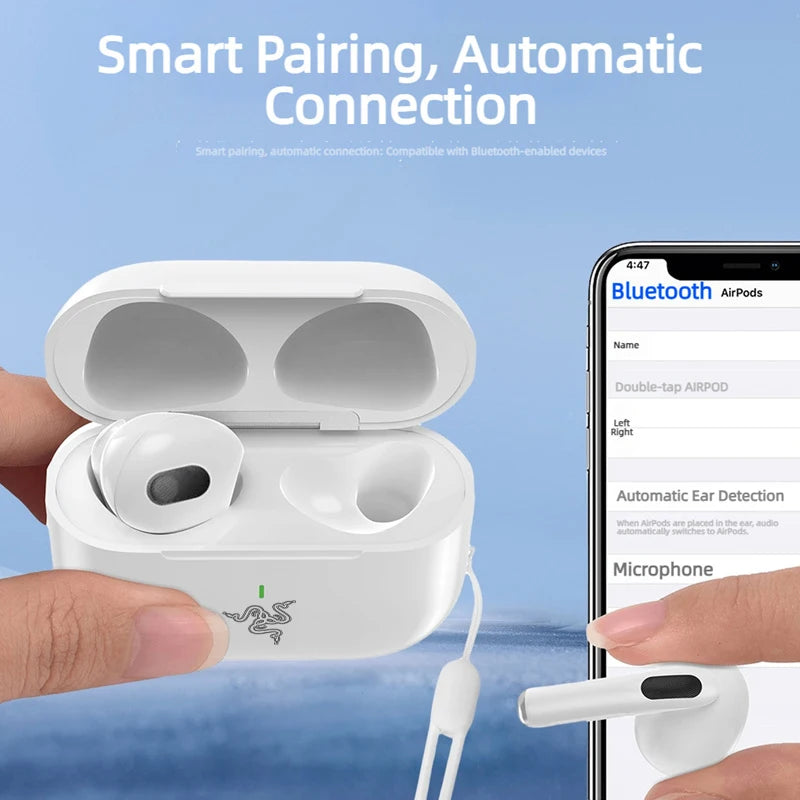 Razer HiFI In Ear Stereo Mic Headphone For Sony A6 Pro TWS Wireless Bluetooth Earphones Waterproof Touch Noise Reduction Headset