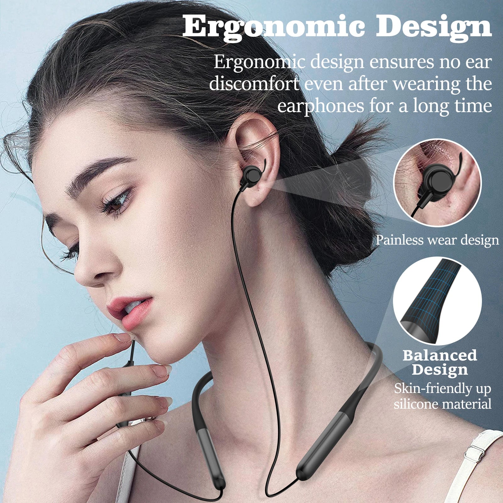 Nurati N1 5.2 Sport BT 100 Hours, Bluetooth Wireless Headset with Noise-Cancelling Microphone and IPX6, In-Ear W