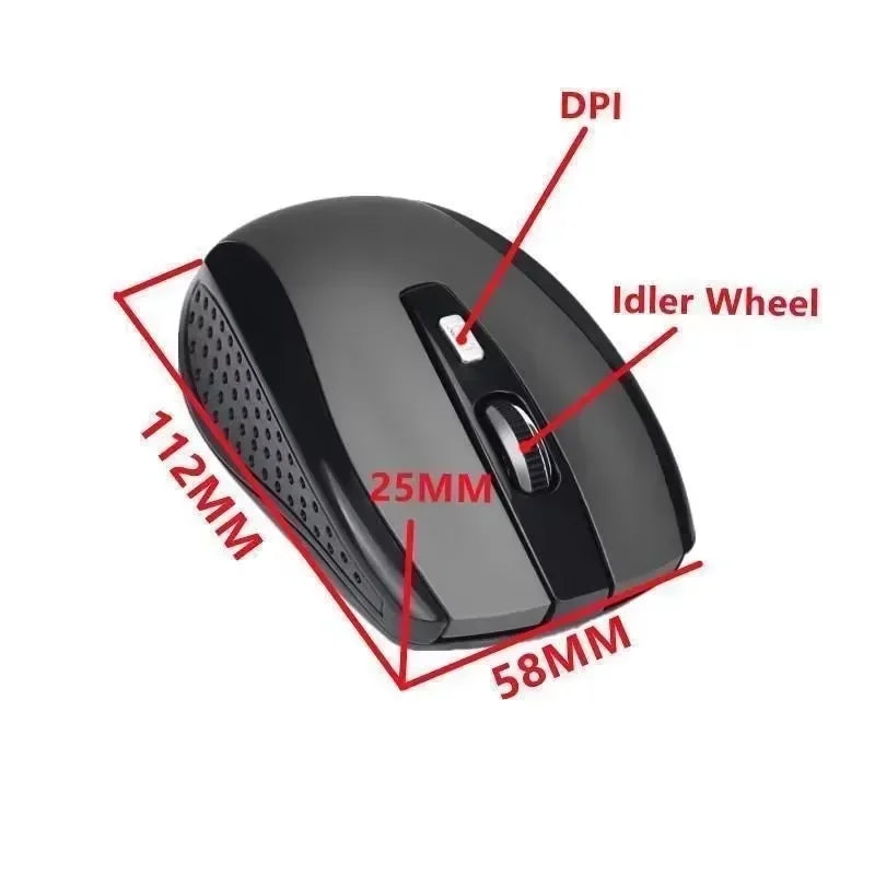 Portable 2.4G Wireless Mouse Optical 6 Buttons 1200DPI Mice For Computer PC Laptop Game Mouse