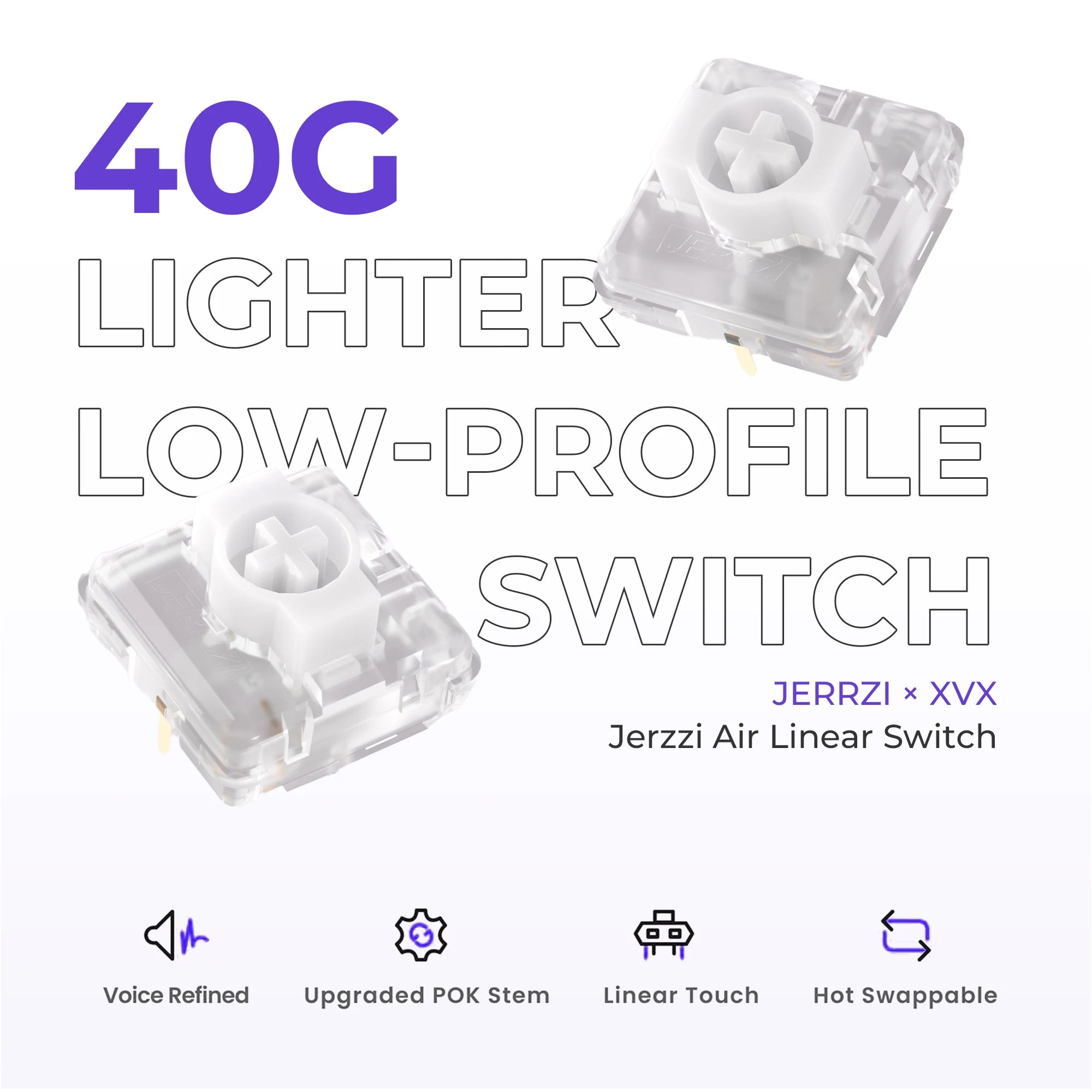 XVX L75 Air Low-Profile Wireless RGB Mechanical Keyboard with Backlit Keycap 75% Ultra Thin Low Profile Keyboard Black/White